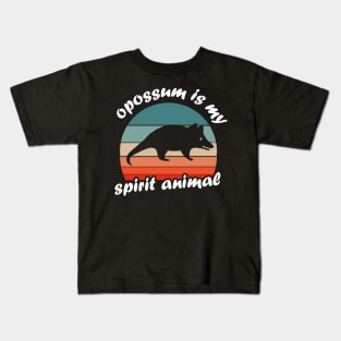 My Spirit animal Opossum retro saying lover Kids T-Shirt